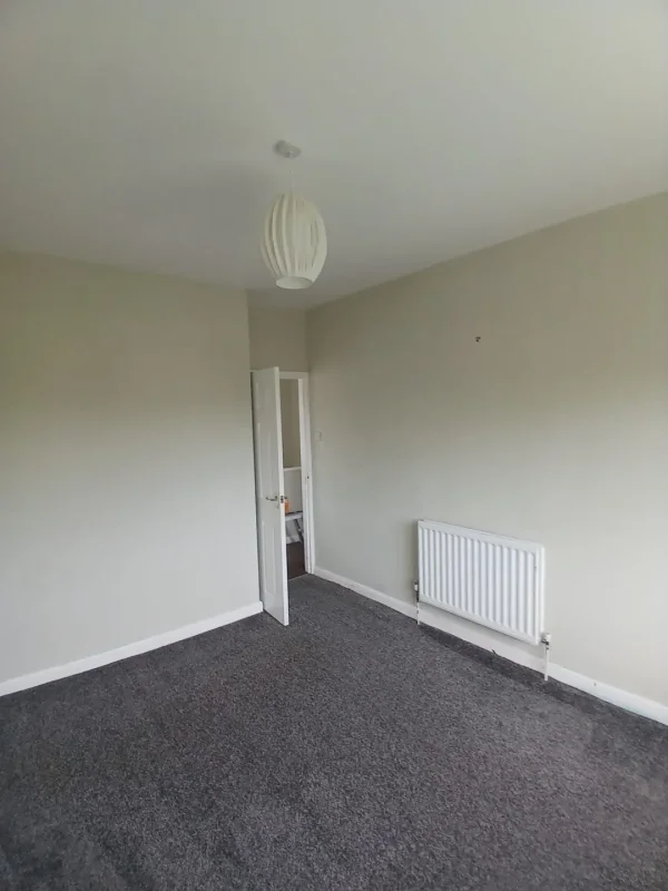 Finished walls, trim and cleaned carpet.