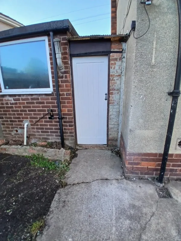 The finished, painted outside door.