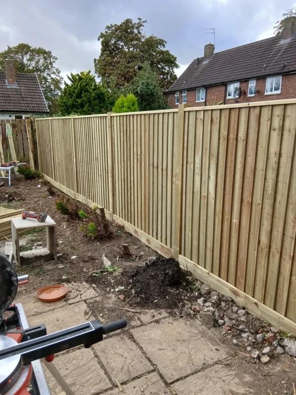 A closer view of the newly installed timber boards.